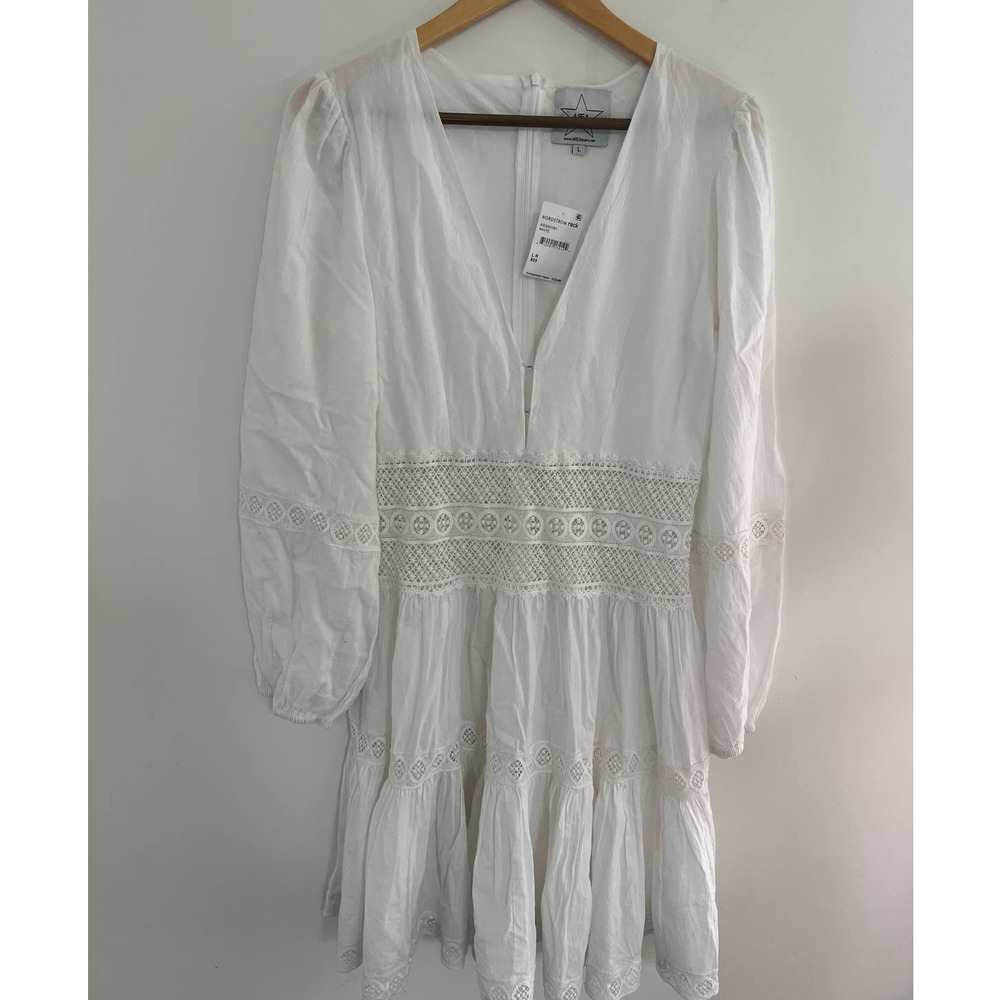 Area Stars Crochet Lace Mini Dress White Size L NWT - Picture 2 of 10
